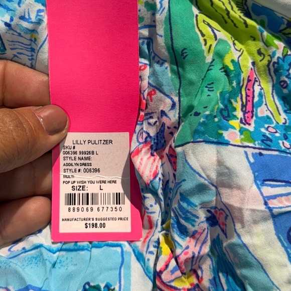 NWT Lilly Pulitzer Addilyn Pop Up  Wish You Were Here One Shoulder Ruffled Dress - Picture 8 of 9